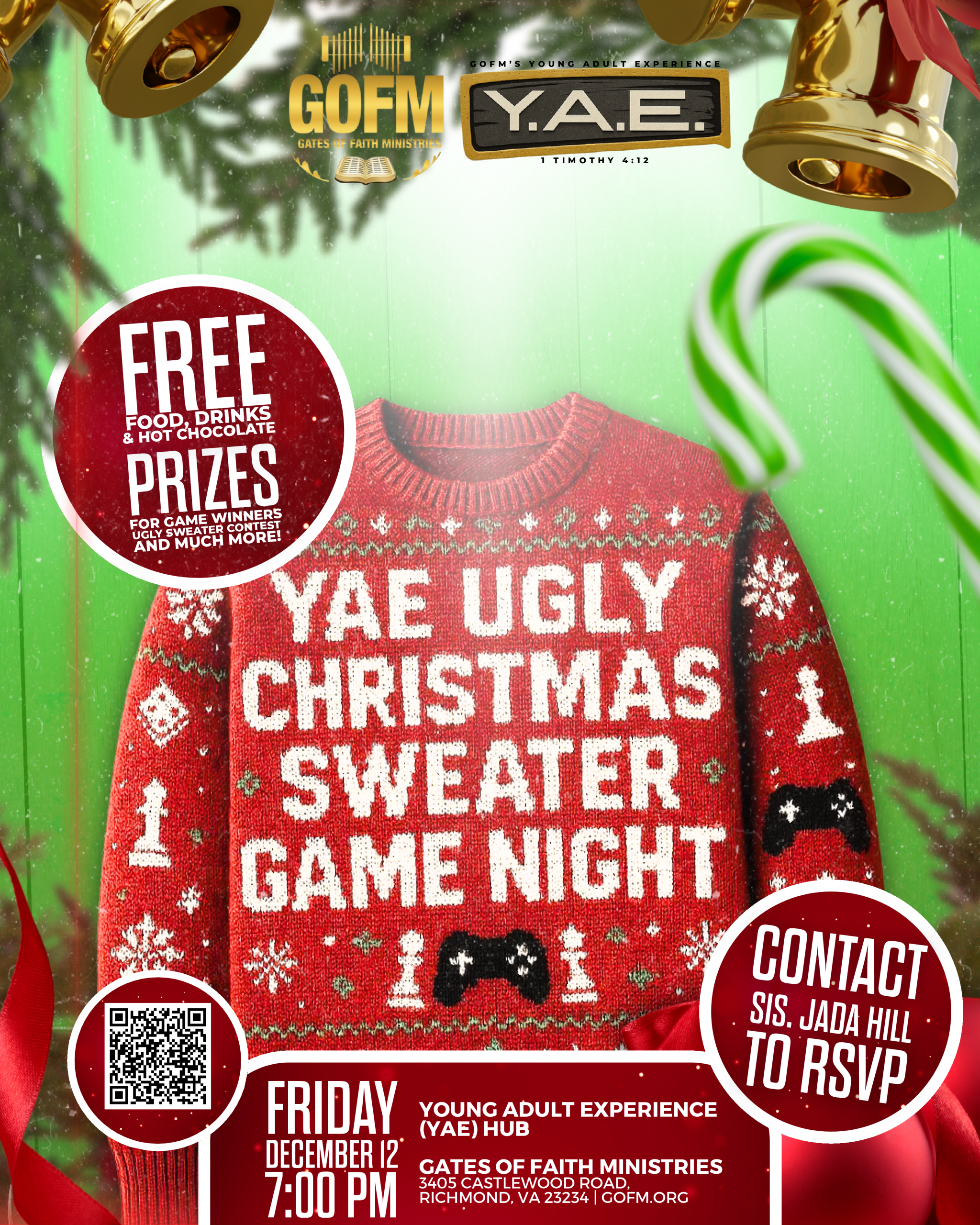 YAE Ugly Christmas Sweater / Game Night